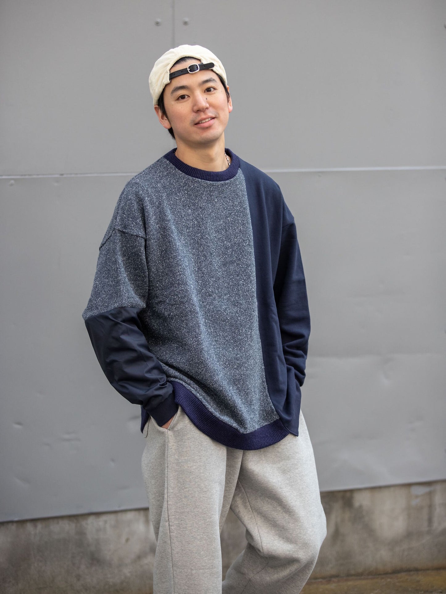 TPS-288 / GRUNGEBOY KNIT for FLATBUSH / NAVY