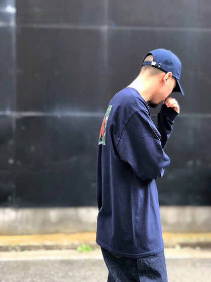 LOOK.73 / HIBISCUS LONG TEE / NAVY