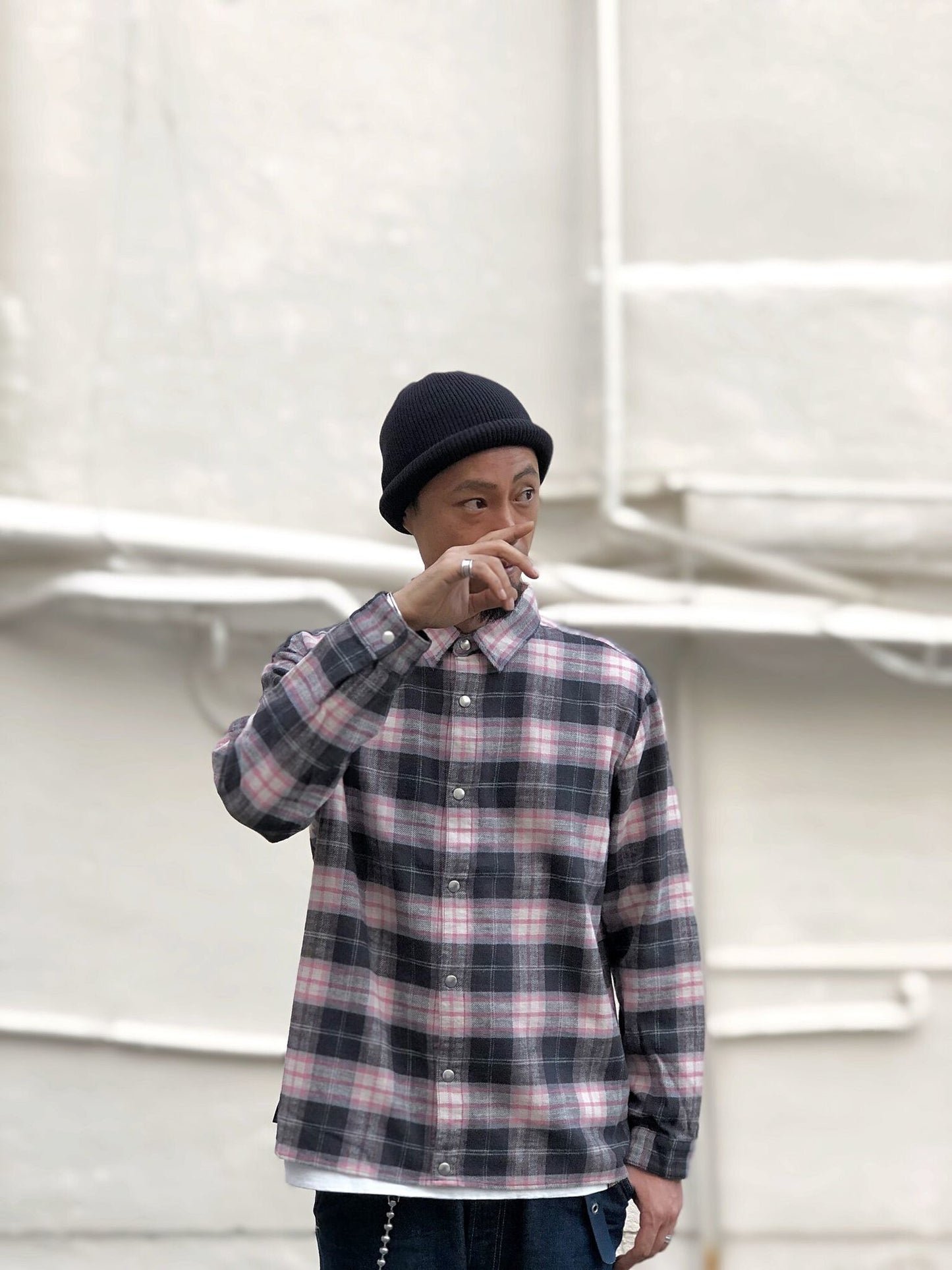 GOWANUS JKT(FLANNEL CHECK) / BLACK
