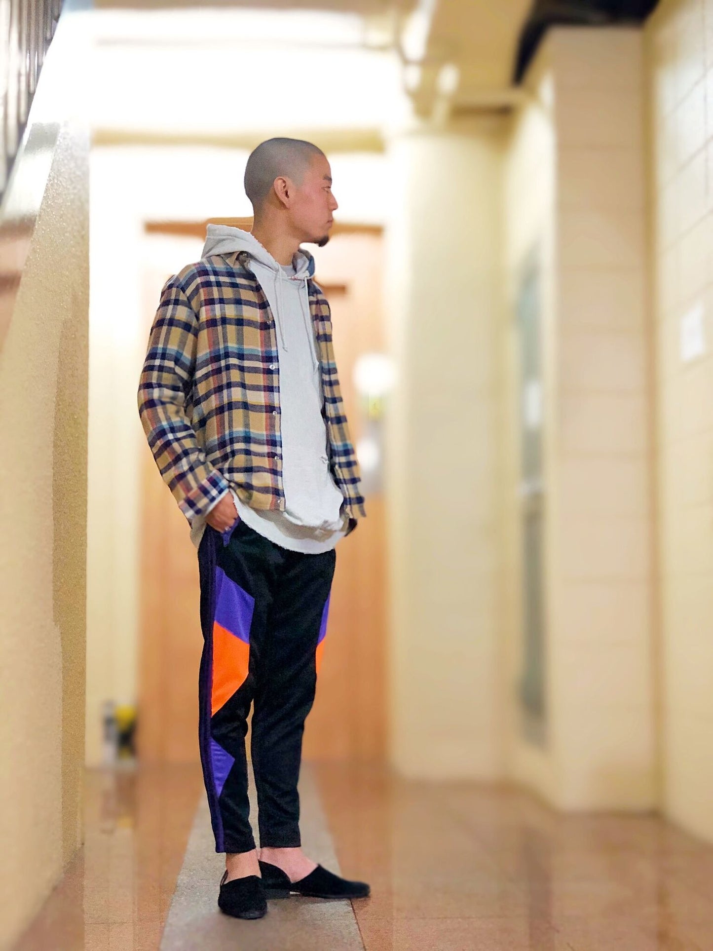 GOWANUS JKT(FLANNEL CHECK) / BEIGE