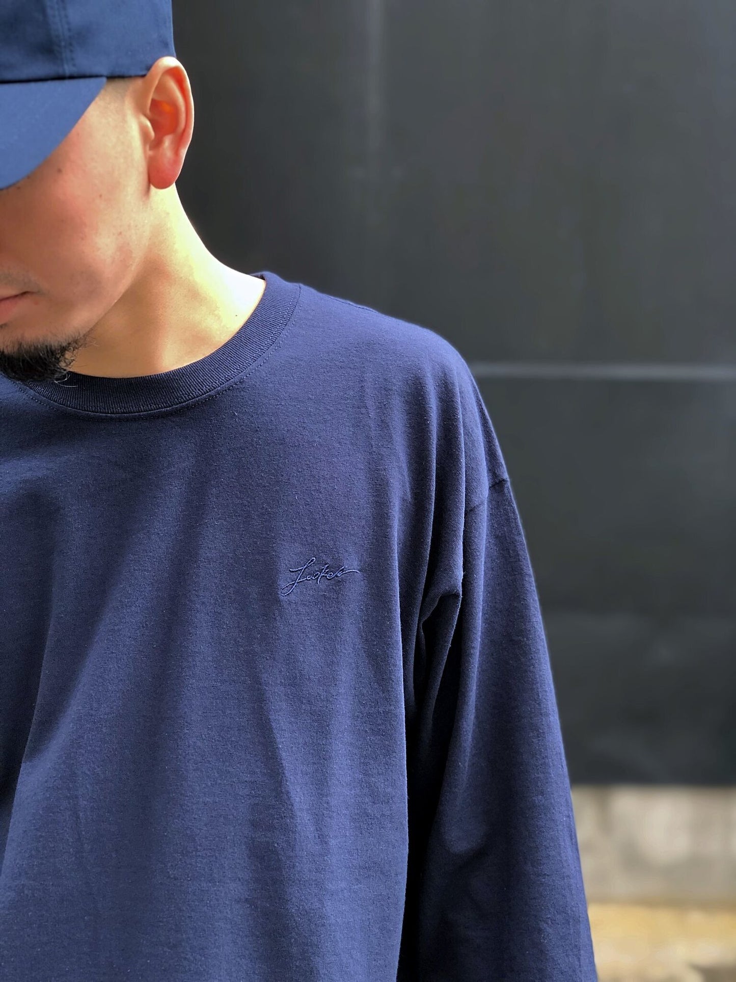 LOOK.73 / HIBISCUS LONG TEE / NAVY