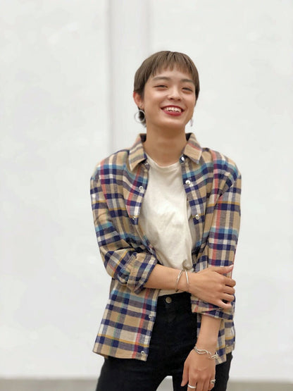 GOWANUS JKT(FLANNEL CHECK) / BEIGE