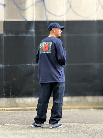 LOOK.73 / HIBISCUS LONG TEE / NAVY