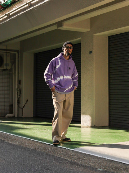 "GUIDE WORKS" TIE DYE P/O HOODED SWEAT / Purple haze shibori