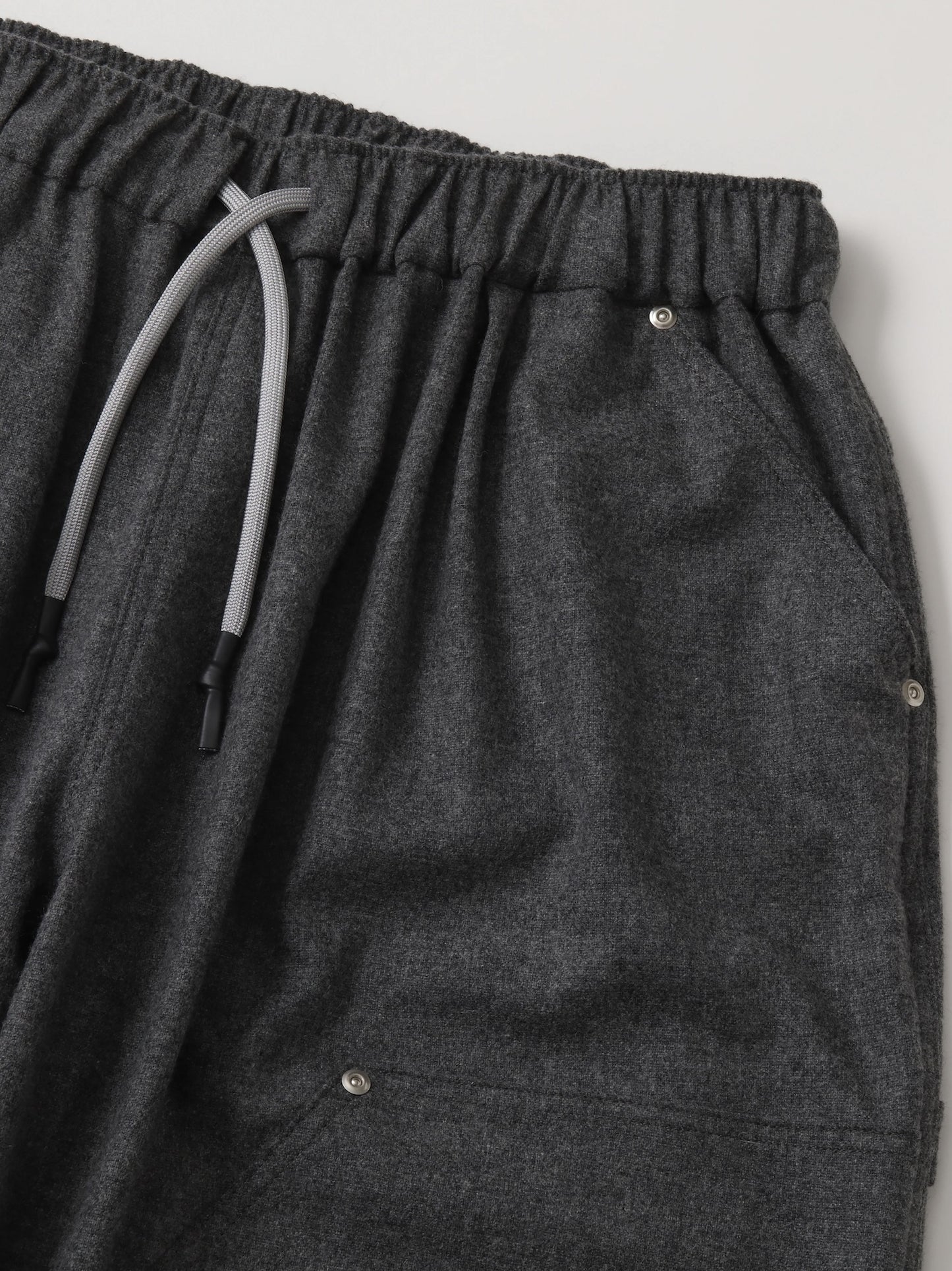CASHMERE WOOL DOUBLE KNEE PANTS / Grey M