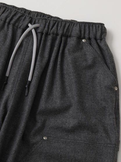 CASHMERE WOOL DOUBLE KNEE PANTS / Grey M