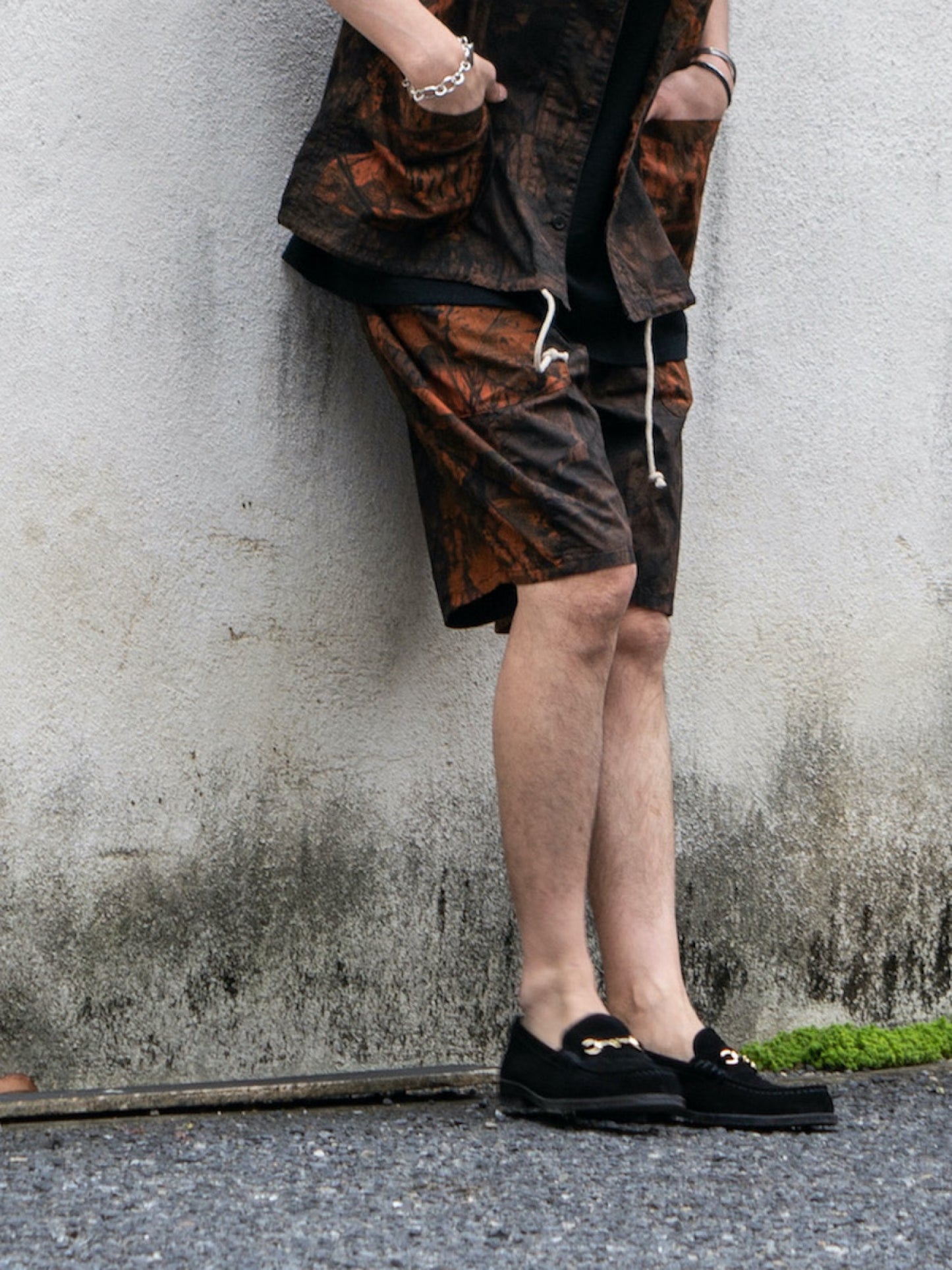 PATCH WORK BAKER SHORTS / Orange
