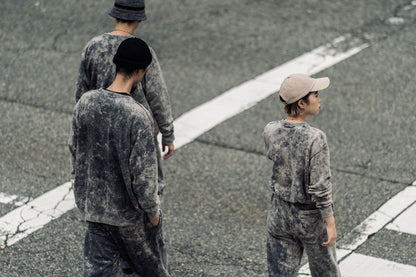 VOO-SPG-094 / SMOKY BLEACHED CREW / Black