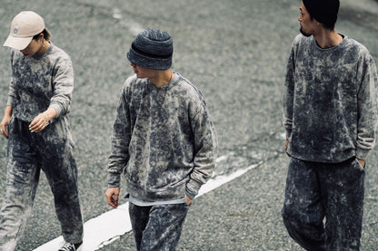 VOO-SPG-094 / SMOKY BLEACHED CREW / Black