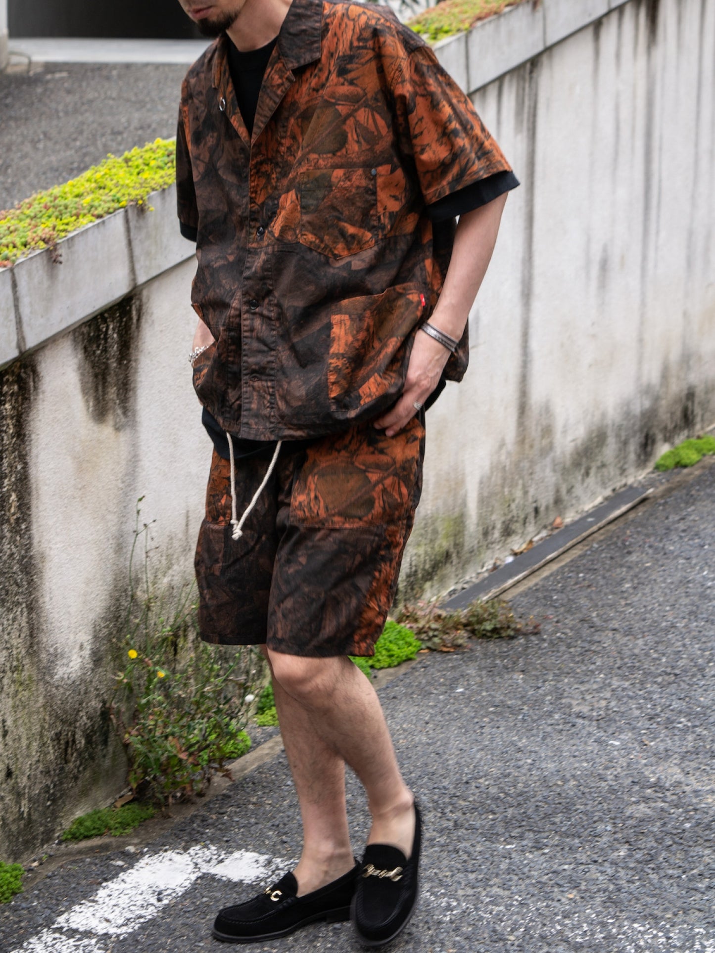 PATCH WORK BAKER SHORTS / Orange