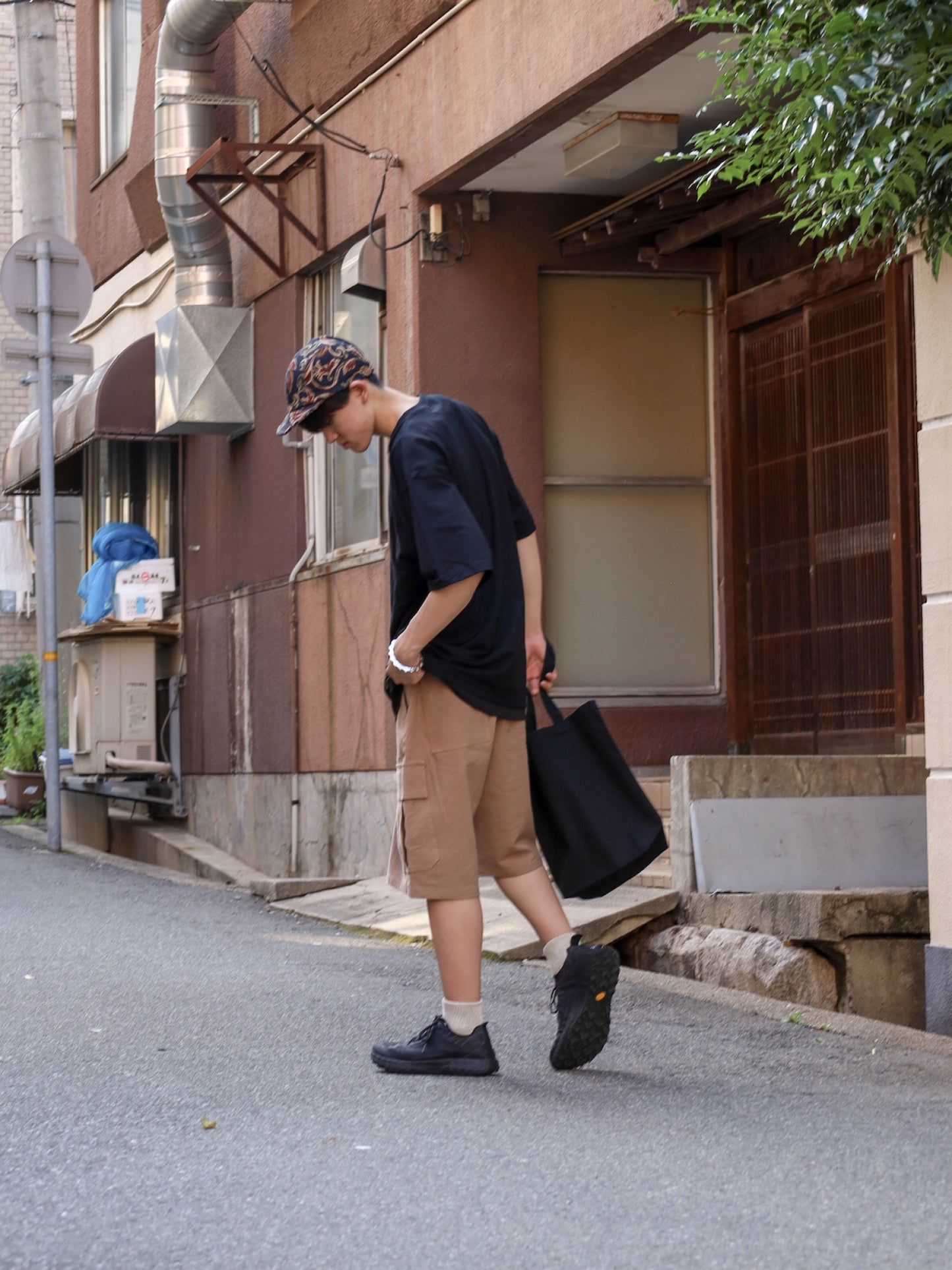 LINEN CARGO 3/4 / Camel