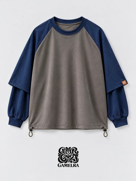 RAGLAN LAYERED LONG TEE / Limited color
