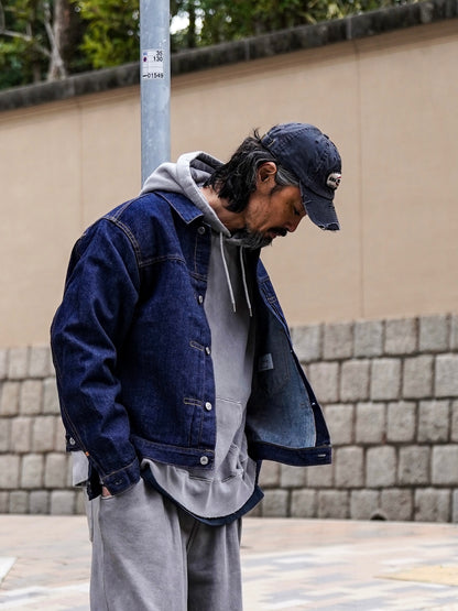 FRONT TUCK DENIM JACKET / Indigo (one wash)