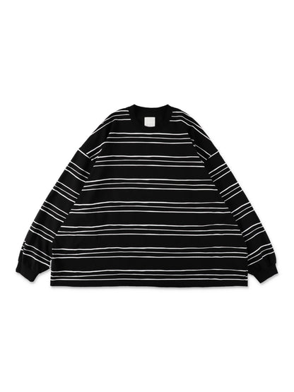 SUPER BIG LS TEE (MULTI STRIPE) / Black