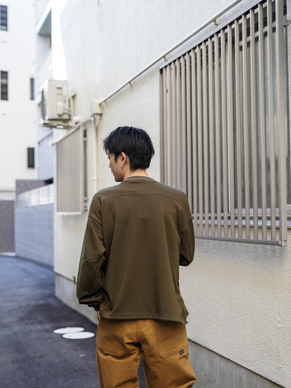 ボンバーヒート裏起毛 サイドスリット フットボール スウェット / 3colors