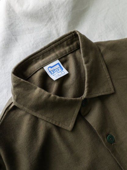 "fulton × organicsta" ORGANIC COTTON FLANEL SHIRT JACKET / Army  Green