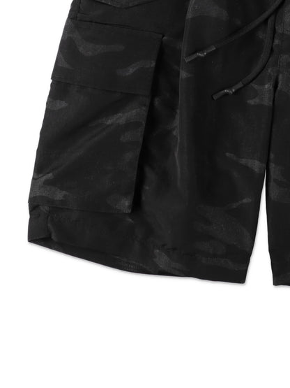 CAMO BAGGY CARGO SHORTS / Black Camo