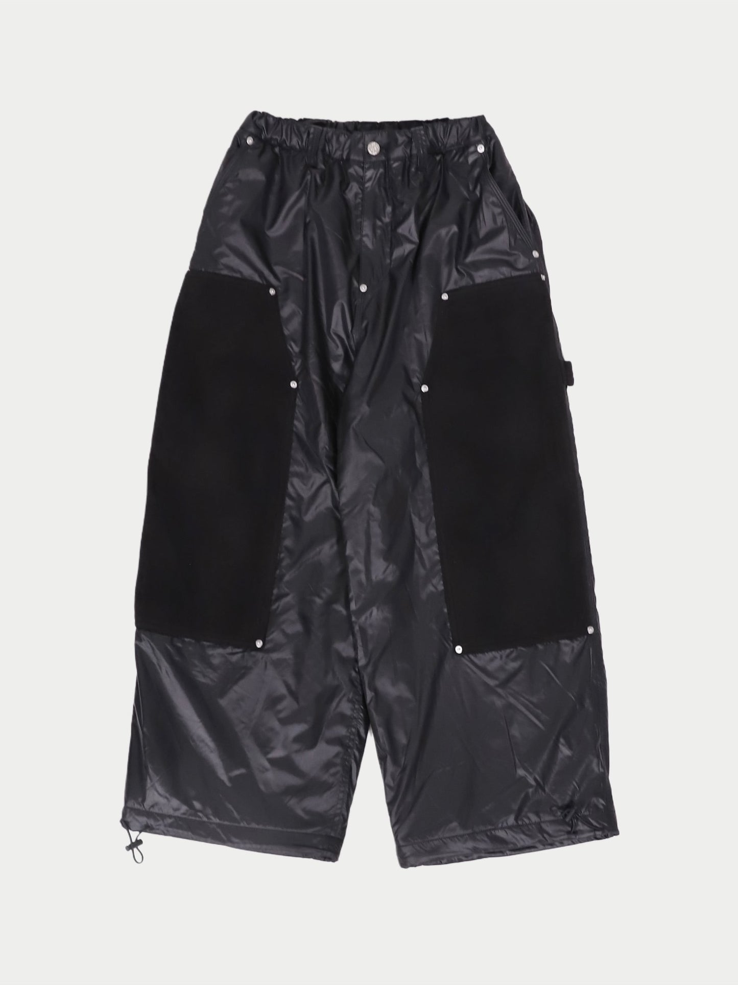 GLOSSY HYBRID WORK PANTS / Black