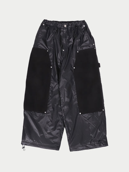 GLOSSY HYBRID WORK PANTS / Black