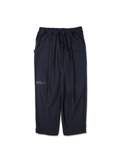 FLEECE WIDE TAPERED EASY PANTS / Navy