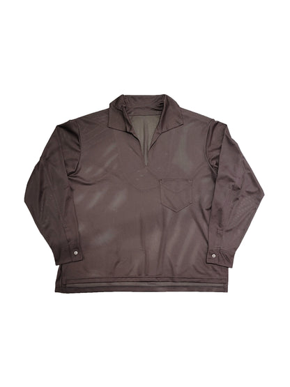 MESH SKIPPER SHIRTS / Brown
