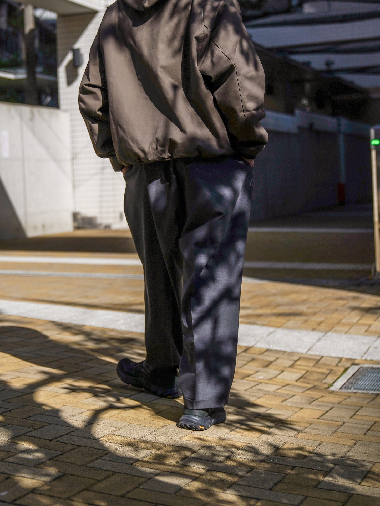 TWO TUCK S WOOL PANTS / Charcoal