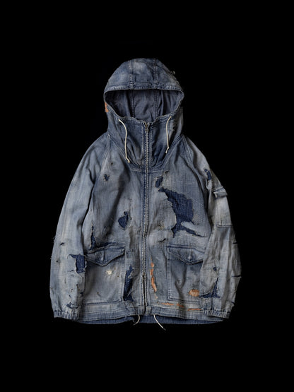 DUAL DENIM REMAKED FULLZIP PARKA / Indigo(remake)