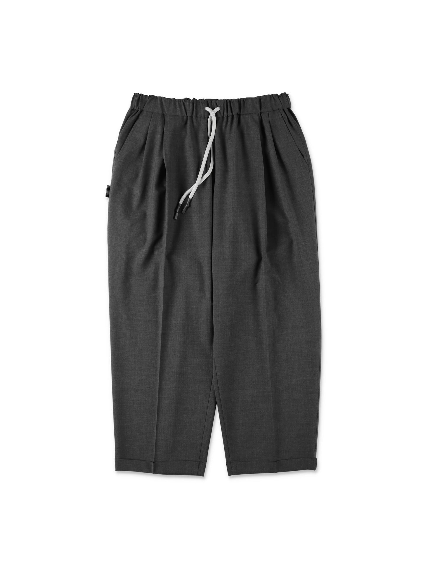 TWO TUCK S WOOL PANTS / Charcoal