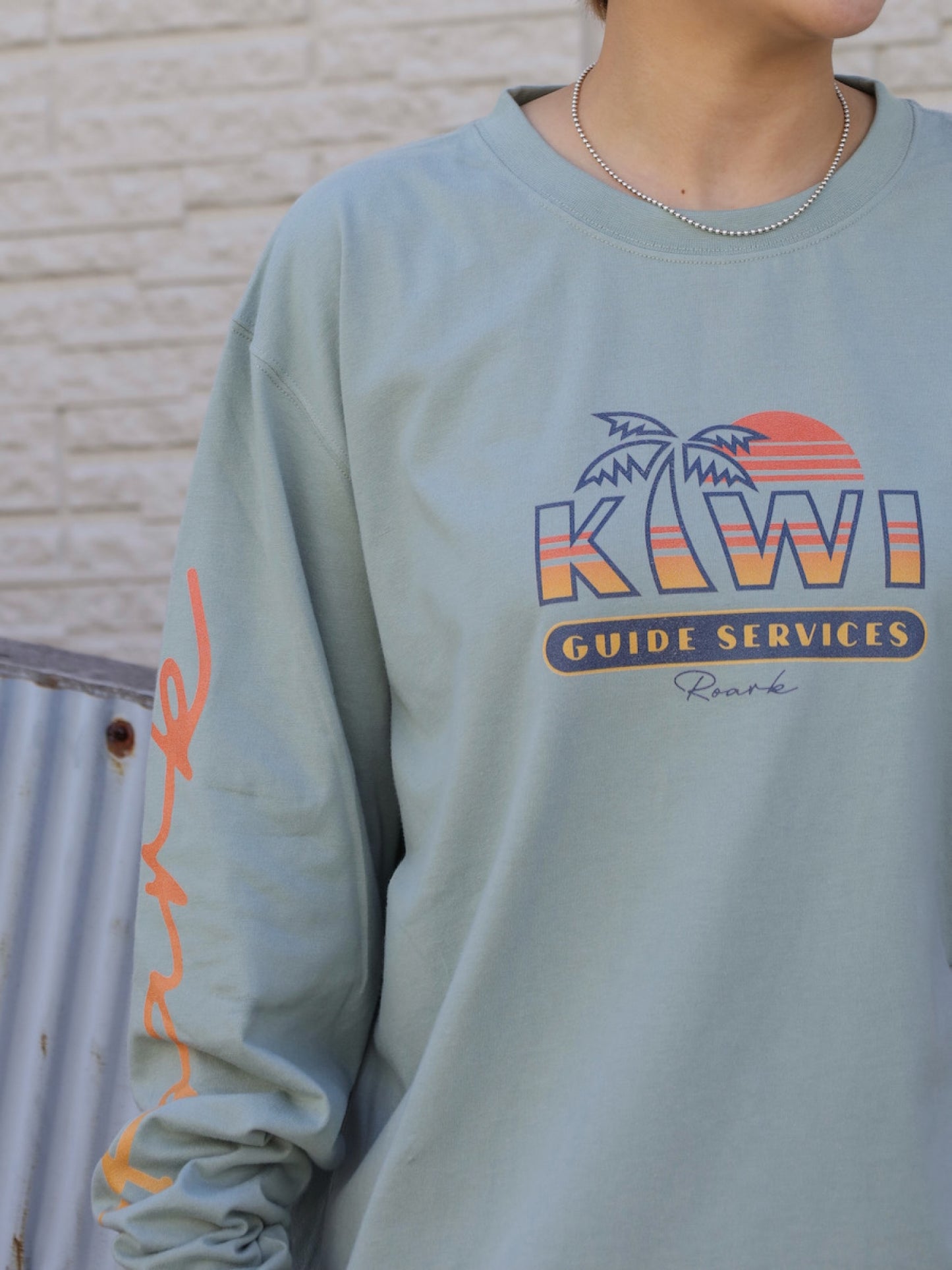 "NZ TOURIST" L/S TEE / Slate blue