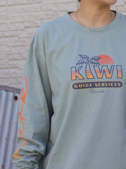 "NZ TOURIST" L/S TEE / Slate blue