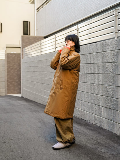 60/40クロス Sorona®Dupont 中綿 ステンカラーコート / Camel brown