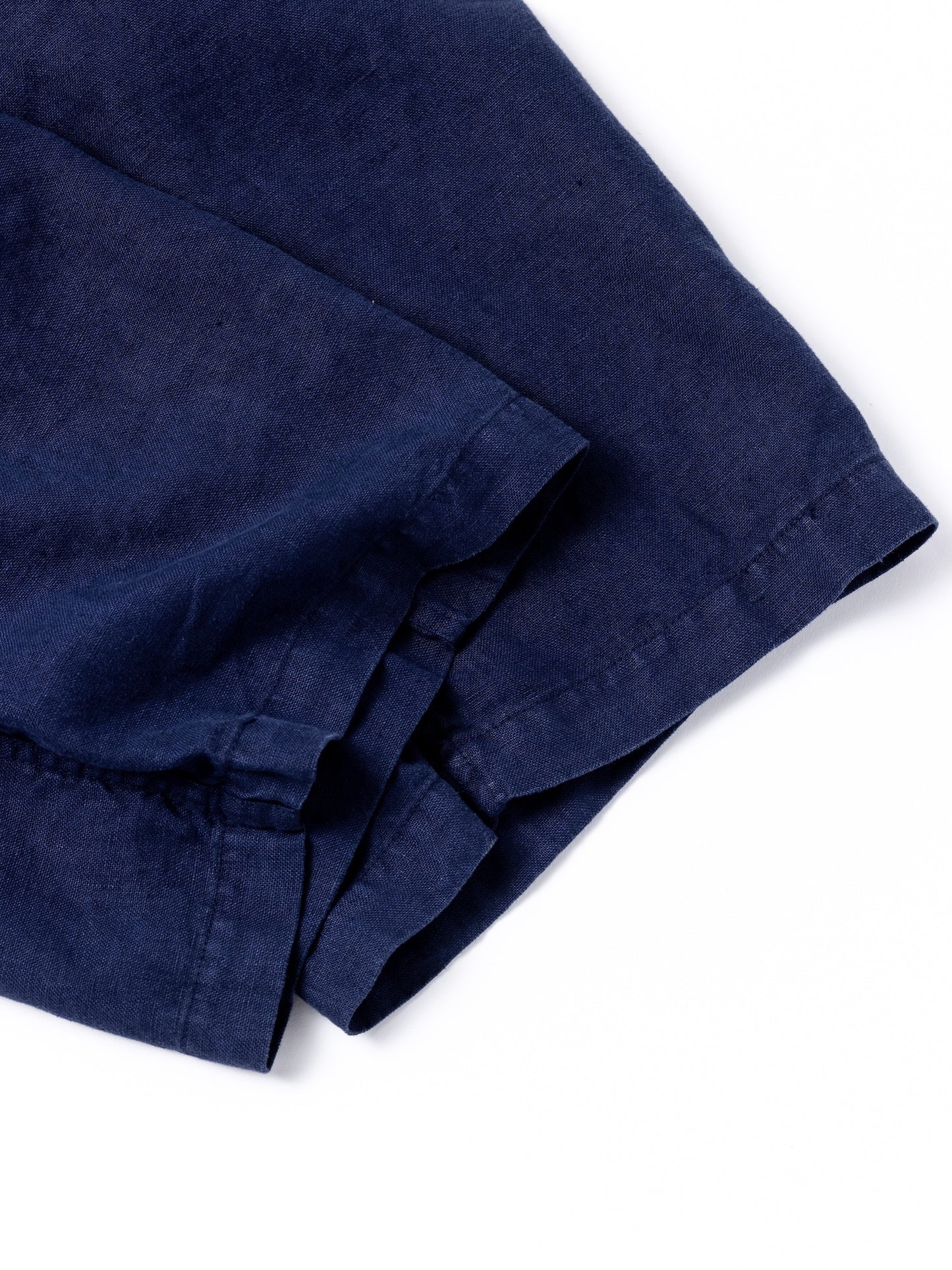 SULFUR DYED LINEN WIDE EASY PANTS / Navy