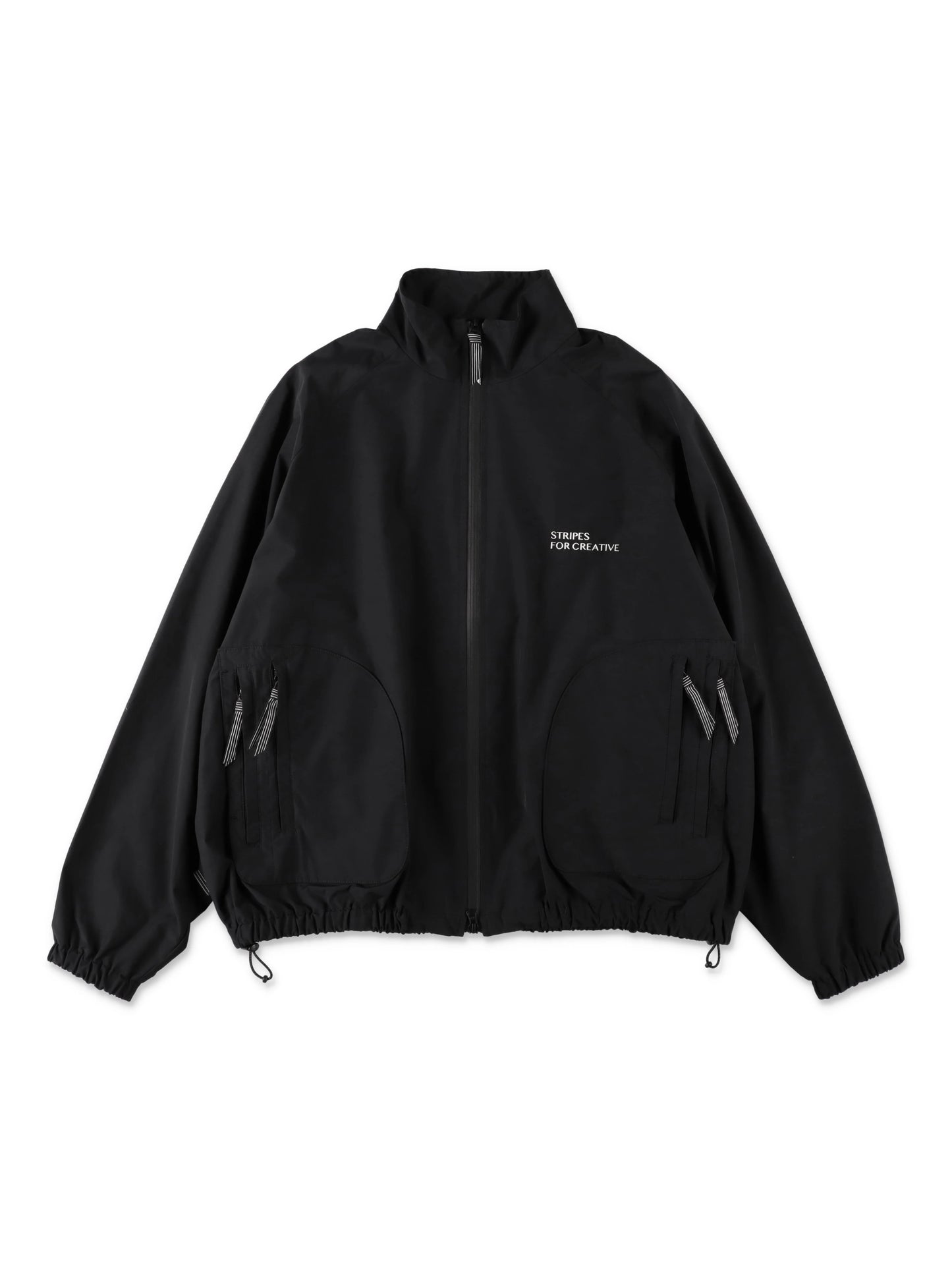 ZIP NYLON SPORTY JACKET / Black