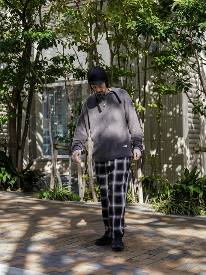 ORGANIC COTTON LINKING MOHAIR KNIT / Gargoyle