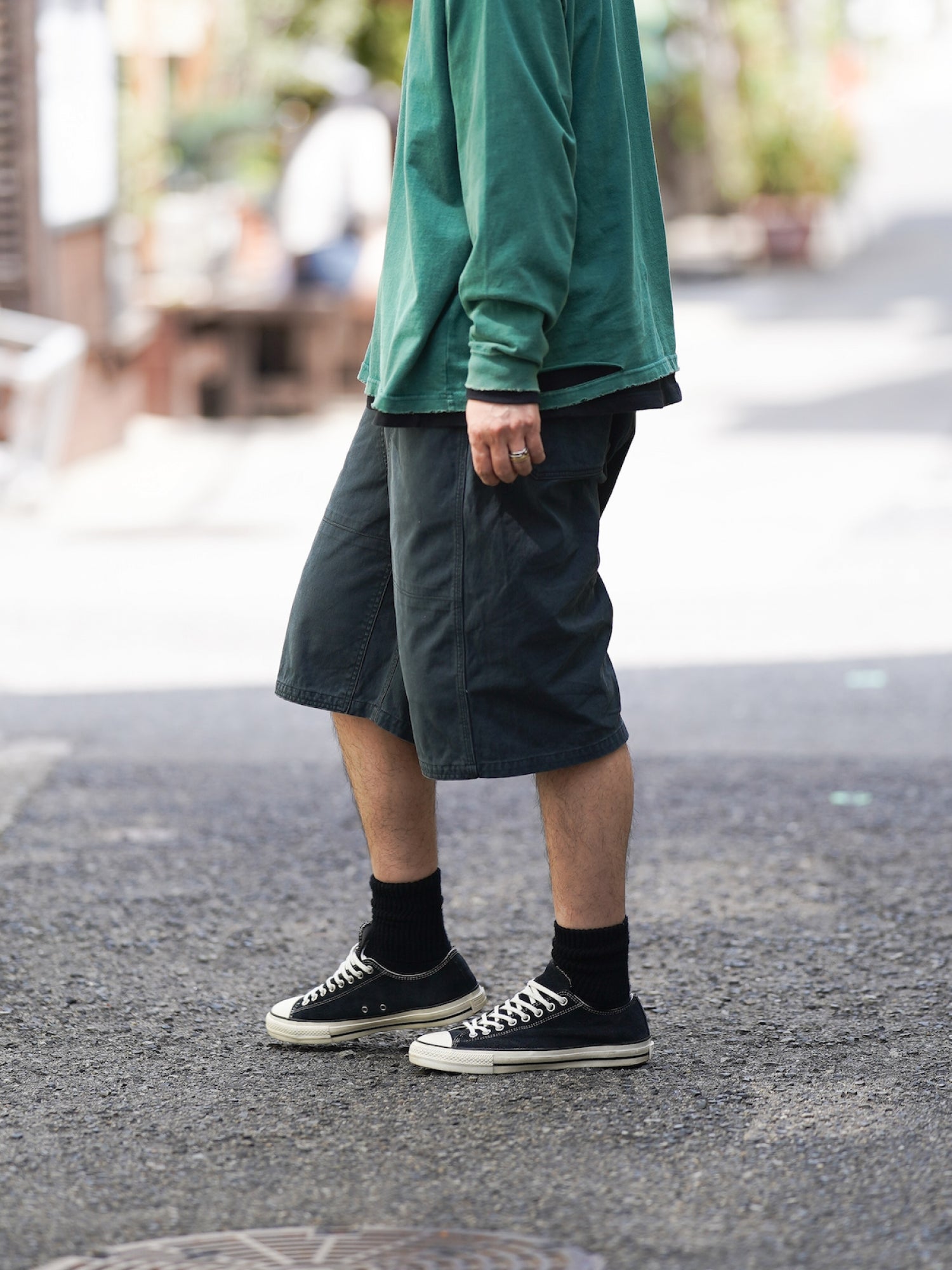 DOUBLE KNEE PAINTER SHORT PANTS / Black – FLATBUSH