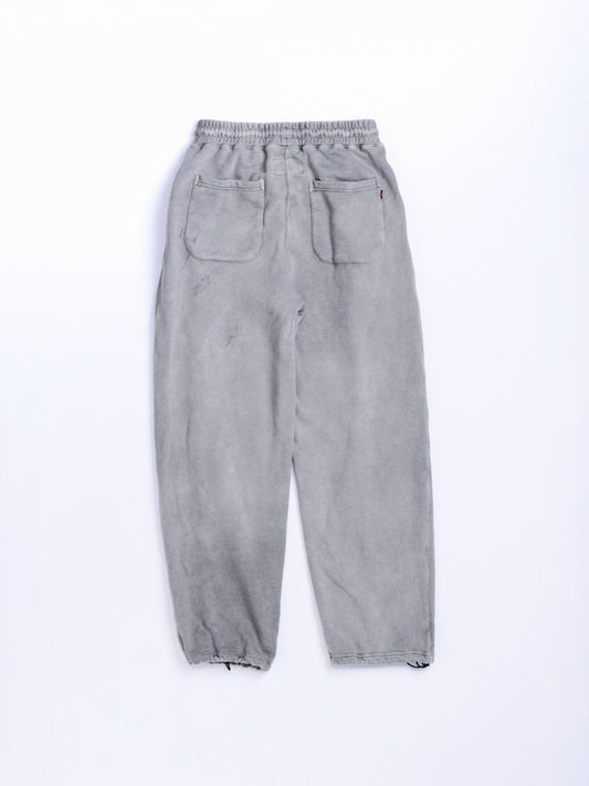 PIGMENT DYED TUCK WIDE SWEAT PANTS / Gray