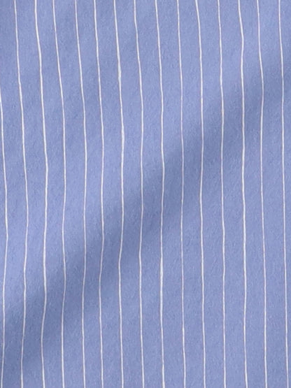 COTTON STRIPE SLIT SHIRT / Sax