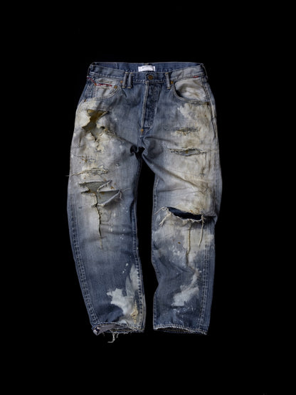 HARD REMAKED REGULAR TAPERED 5P PANTS / Indigo(remake)
