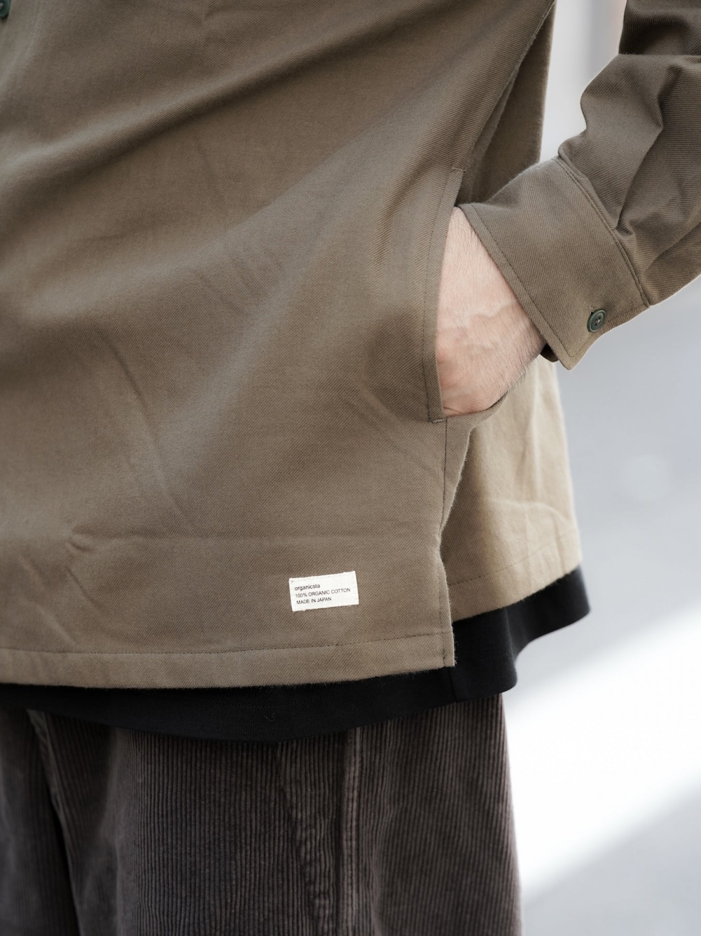 "fulton × organicsta" ORGANIC COTTON FLANEL SHIRT JACKET / Army  Green