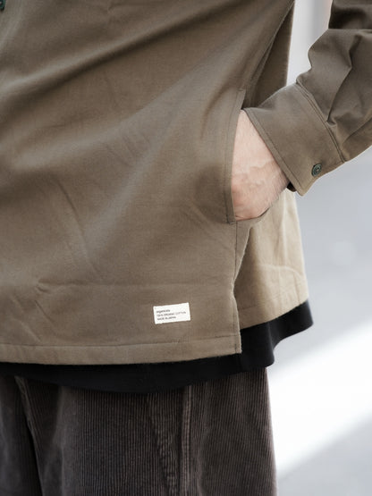 "fulton × organicsta" ORGANIC COTTON FLANEL SHIRT JACKET / Army  Green