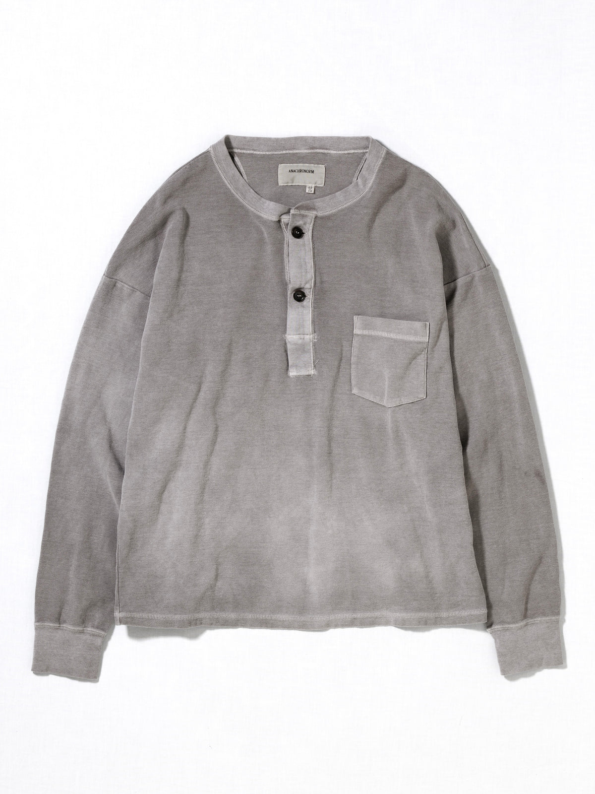 PIGMENT THERMAL HENLEY NECK L/S T-SHIRTS / Dusty Gray