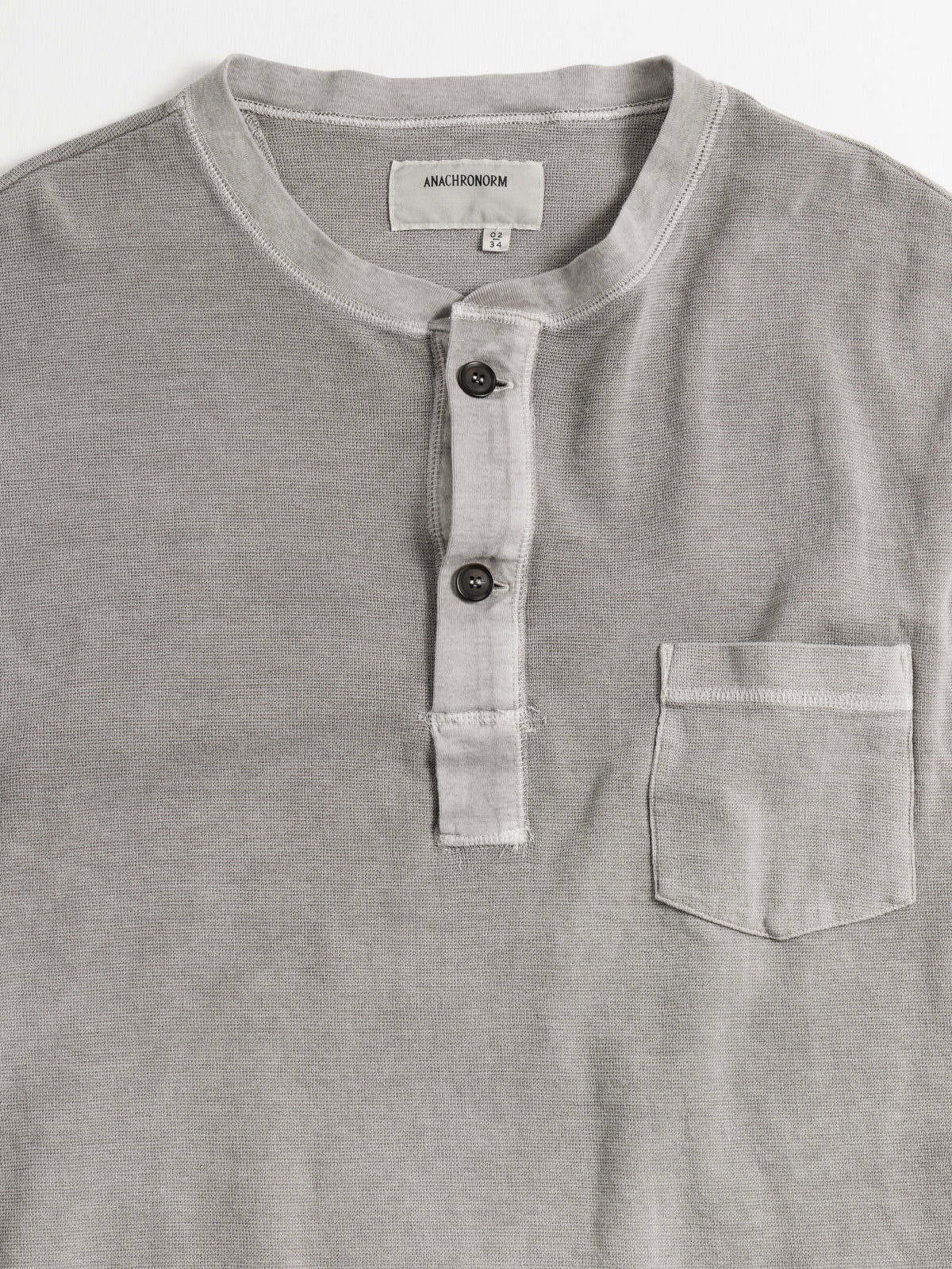 PIGMENT THERMAL HENLEY NECK L/S T-SHIRTS / Dusty Gray