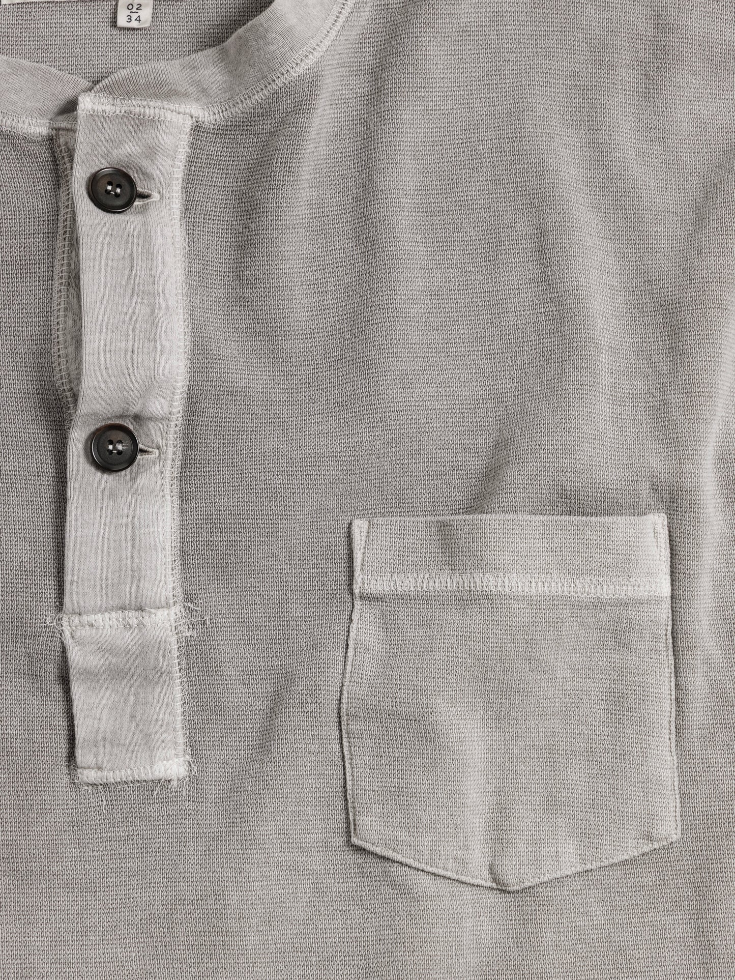 PIGMENT THERMAL HENLEY NECK L/S T-SHIRTS / Dusty Gray