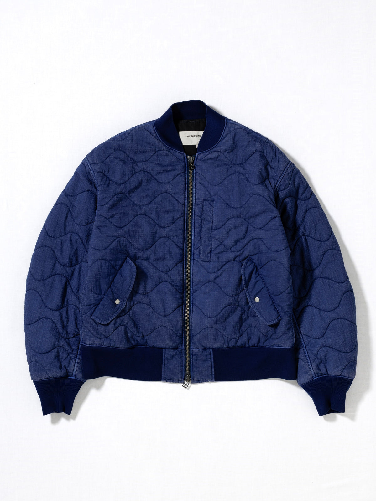 NYLON QUILTING BOMBER JACKET / Blue