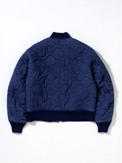 NYLON QUILTING BOMBER JACKET / Blue