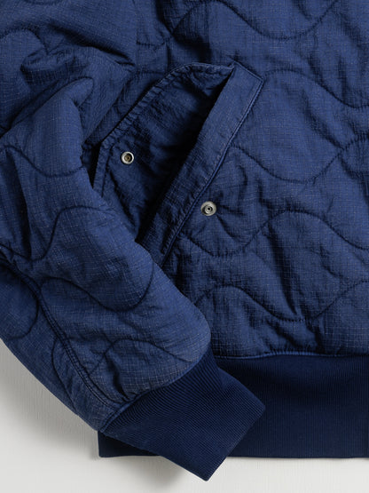 NYLON QUILTING BOMBER JACKET / Blue