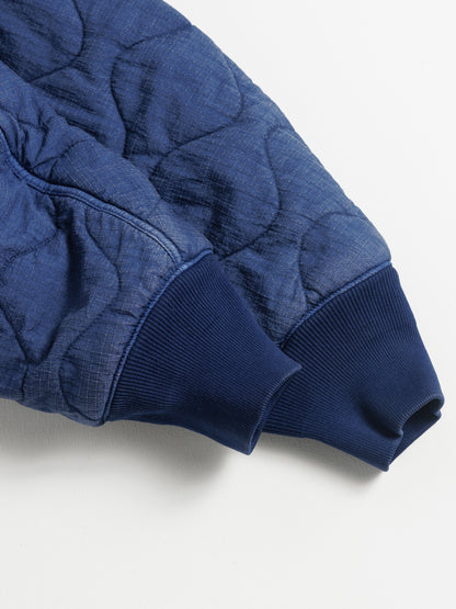 NYLON QUILTING BOMBER JACKET / Blue
