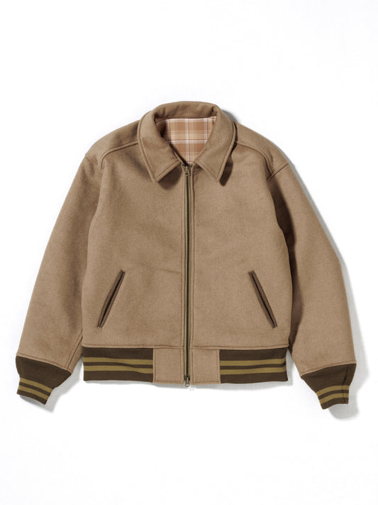 MELTON WOOL DRIZZLER JACKET / Beige