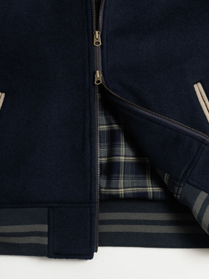 MELTON WOOL DRIZZLER JACKET / Navy