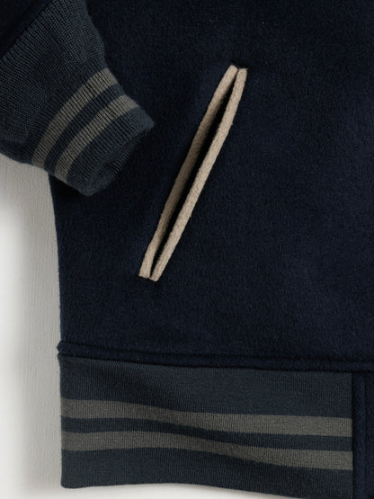 MELTON WOOL DRIZZLER JACKET / Navy